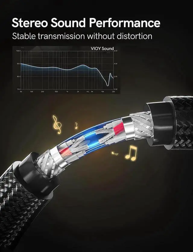 Alt view image 2 of 5 - Aomoproing 3.5mm to 6 .5mm Audio Cable -3.5mm to 6.35mm Audio Adapter for Mobile phones, Computers and Multimedia Speakers 1M