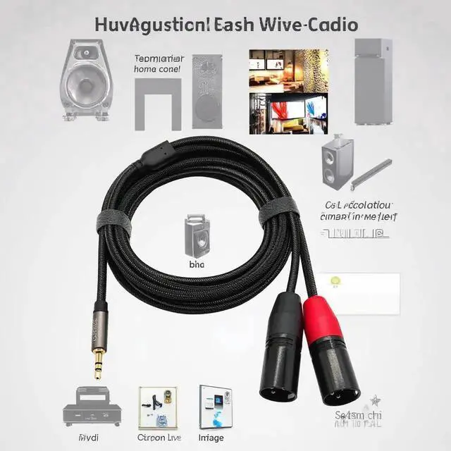 Alt view image 3 of 5 - Aomoproing Woven 3.5mm audio cable for splittinginto two 2.5mm TRS plugs - pure copper, suitable for connectingto mobile phone power amplifiers, mixing consoles and speakers 1M