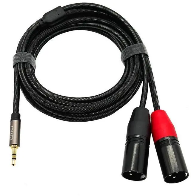 Main image of Aomoproing Woven 3.5mm audio cable for splittinginto two 2.5mm TRS plugs - pure copper, suitable for connectingto mobile phone power amplifiers, mixing consoles and speakers 1M