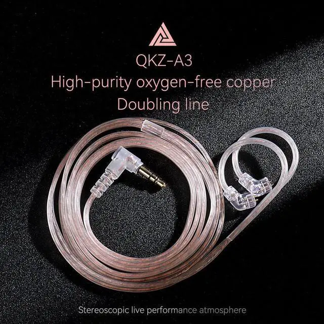 Alt view image 6 of 6 - Aomoproing QKZ A3 silver Plating Upgrade Cable - Dual-Pair Headphone Upgrade Cable - HiFl Headphone With MicrophoneCable and Remote Control ReplacementChange the wiring material