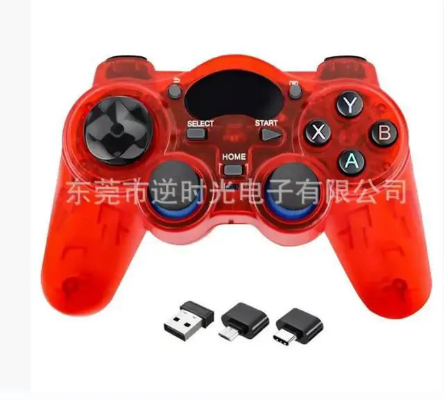 Main image of Aomoproing 2.4G wireless game controller for PS3, Pc 360, computer, TV, Android phone, TV BOX, Steam game controller Translucent red