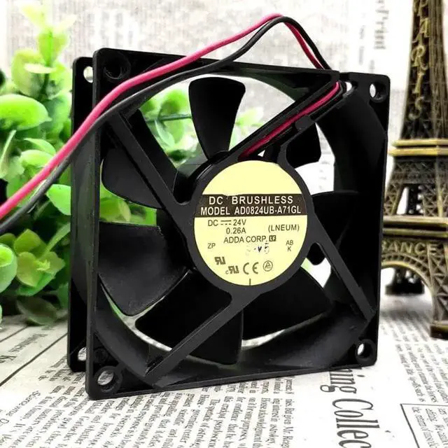 Alt view image 3 of 3 - Aomoproing AD0824UB-A71GL 8025 8 cm DC 24V 0.56A bearing fan 2-wire cooling fan