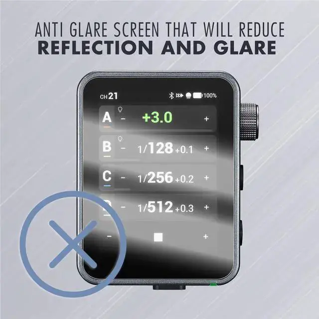 Alt view image 3 of 7 - WISDUM ProOptic Anti Glear Glass Screen Protector for Flashpoint R2 Nano Pro & Godox X3 Pro Wireless Flash Trigger