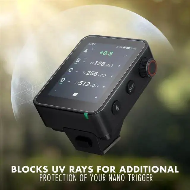Alt view image 6 of 7 - WISDUM ProOptic Anti Glear Glass Screen Protector for Flashpoint R2 Nano Pro & Godox X3 Pro Wireless Flash Trigger