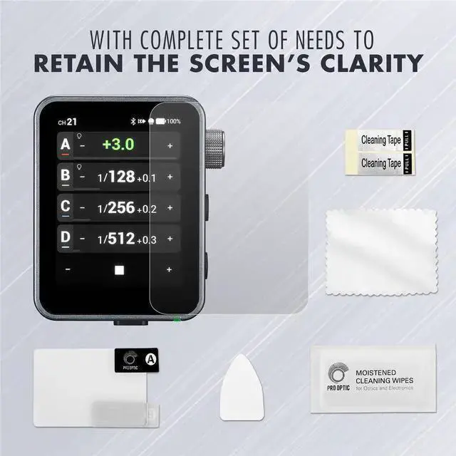 Alt view image 7 of 7 - WISDUM ProOptic Anti Glear Glass Screen Protector for Flashpoint R2 Nano Pro & Godox X3 Pro Wireless Flash Trigger