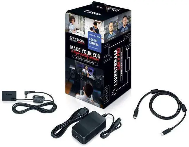 Main image of WISDUM EOS Webcam Accessory Starter Kit, for Select EOS R Series Digital Cameras, AC Adapter AC-E6N, DC Coupler DR-E18, Interface Cable IFC-100U, for Live Streaming, Teaching, & Content Creators