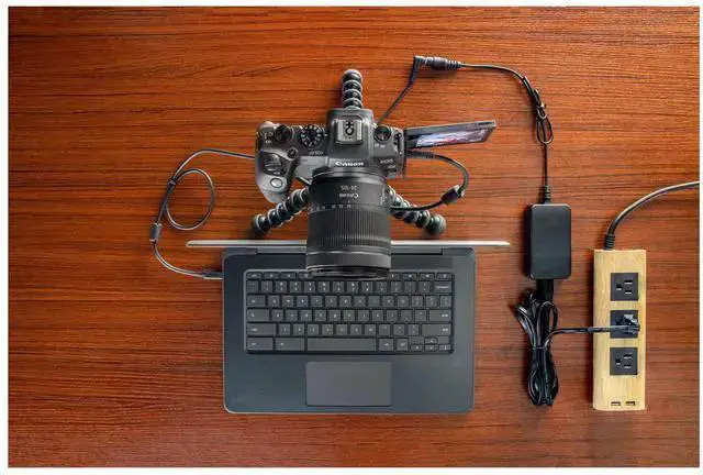 Alt view image 3 of 4 - WISDUM EOS Webcam Accessory Starter Kit, for Select EOS R Series Digital Cameras, AC Adapter AC-E6N, DC Coupler DR-E18, Interface Cable IFC-100U, for Live Streaming, Teaching, & Content Creators