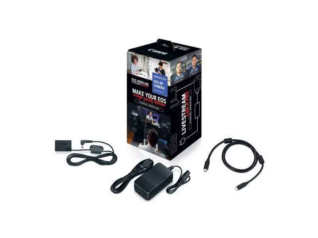 Alt view image 4 of 4 - WISDUM EOS Webcam Accessory Starter Kit, for Select EOS R Series Digital Cameras, AC Adapter AC-E6N, DC Coupler DR-E18, Interface Cable IFC-100U, for Live Streaming, Teaching, & Content Creators