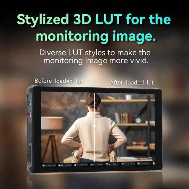 Alt view image 3 of 7 - WISDUM Portkeys PT5 III Camera Monitor 5.4" 800nits Field Monitor with USB 3.0 Type-C Port Support Waveform, Histogram, Peaking, False Color, and 3D LUT Function for DSLR Camera