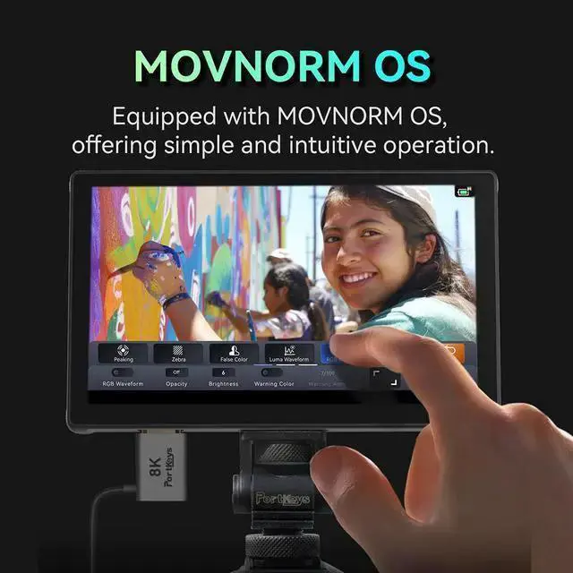 Alt view image 2 of 7 - WISDUM Portkeys PT5 III Camera Monitor 5.4" 800nits Field Monitor with USB 3.0 Type-C Port Support Waveform, Histogram, Peaking, False Color, and 3D LUT Function for DSLR Camera