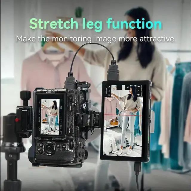 Alt view image 6 of 7 - WISDUM Portkeys PT5 III Camera Monitor 5.4" 800nits Field Monitor with USB 3.0 Type-C Port Support Waveform, Histogram, Peaking, False Color, and 3D LUT Function for DSLR Camera