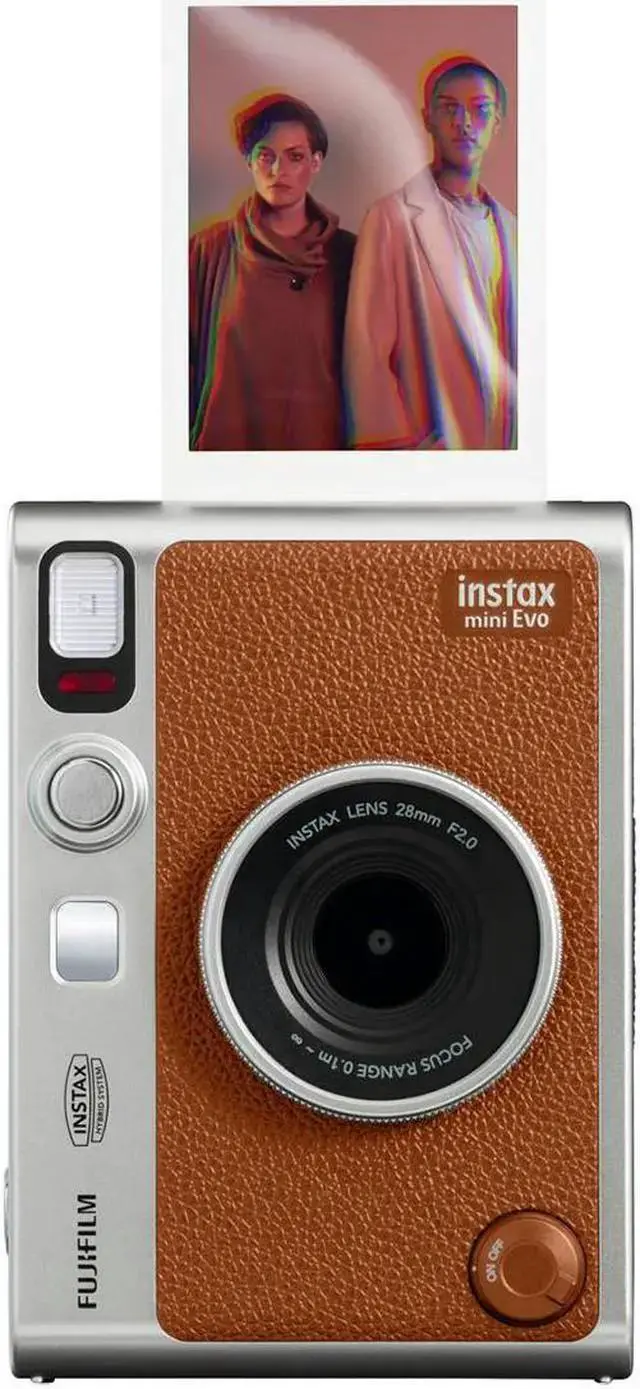 Alt view image 4 of 7 - WISDUM INSTAX MINI EVO Hybrid Instant Camera (Brown) - 16812534