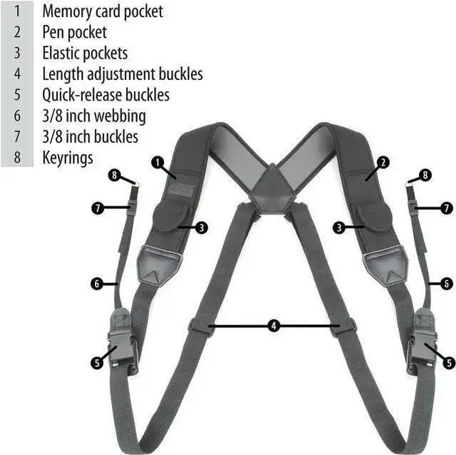 Alt view image 2 of 4 - WISDUM TrueSHOT DSLR Camera Chest Harness Strap Kit with Comfort Padding and Quick Release System - Works With X-T1 IR, X-T10, X-A2, FinePix S9800 and More Cameras