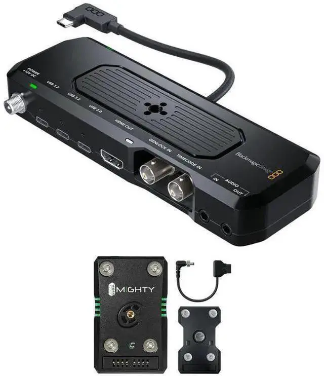 Main image of WISDUM Blackmagic Design Camera ProDock Bundle with Core SWX SNAP Mighty-i 45Wh Stackable Battery Kit with Snap-QRL Plate & P-Tap to Locking DC Cable