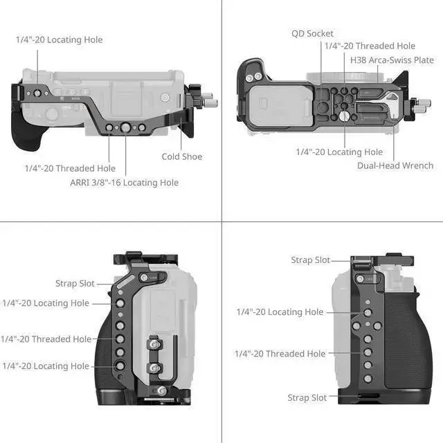 Alt view image 4 of 7 - WISDUM SmallRig Advanced Edition Cage Kit for ZR Camera, Black