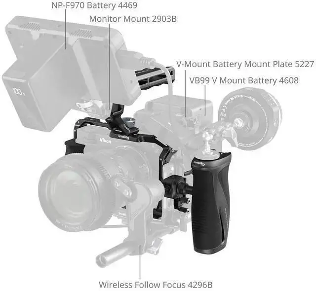 Alt view image 6 of 7 - WISDUM SmallRig Advanced Edition Cage Kit for ZR Camera, Black