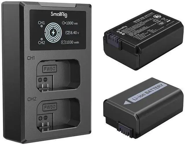 Alt view image 2 of 7 - WISDUM SmallRig Camera Battery and Charger Kit for NP-FW50 3818