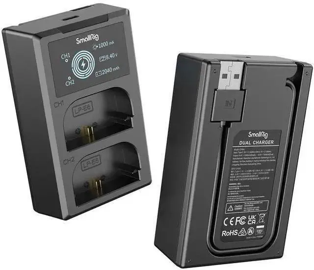 Alt view image 5 of 7 - WISDUM SmallRig 2x LP-E6NH 14.69Wh 7.2V 2040mAh Camera Battery and Dual Charger Kit