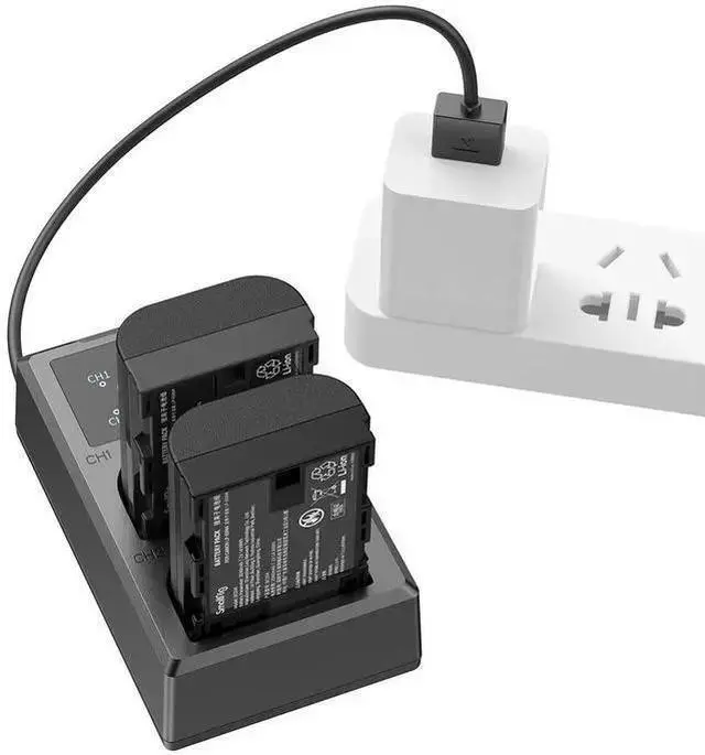 Alt view image 7 of 7 - WISDUM SmallRig 2x LP-E6NH 14.69Wh 7.2V 2040mAh Camera Battery and Dual Charger Kit