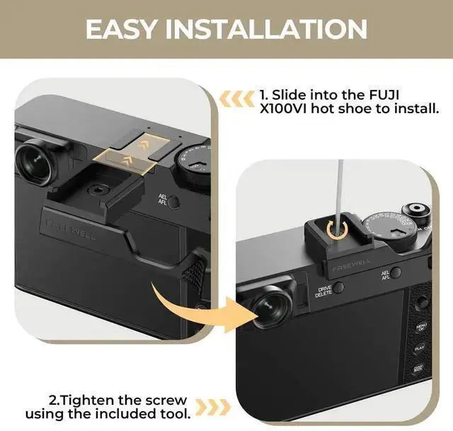 Alt view image 4 of 5 - WISDUM Freewell Thumb Grip with Cold Shoe Mount for X100VI Camera, Black