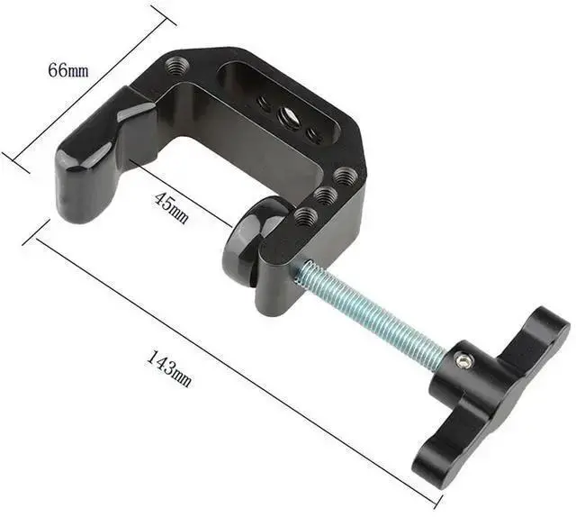 Alt view image 3 of 6 - WISDUM CAMVATE Super C Clamp with 9.8" Magic Articulated Arm and Mini Ball Head with 1/4"-20 Thread Screw Mount for DSLR Camera Cage