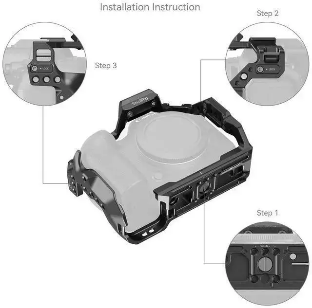 Alt view image 4 of 7 - WISDUM SmallRig HawkLock Quick Release Cage for EOS R6 Mark II Camera