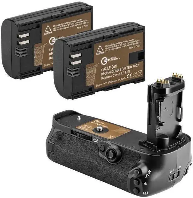 Main image of WISDUM Green Extreme BG-E20 Battery Grip + 2-Pack High Capacity 2000mAh LP-E6/LP-E6N Batteries, Replacement for 5D Mark IV Digital SLR Camera