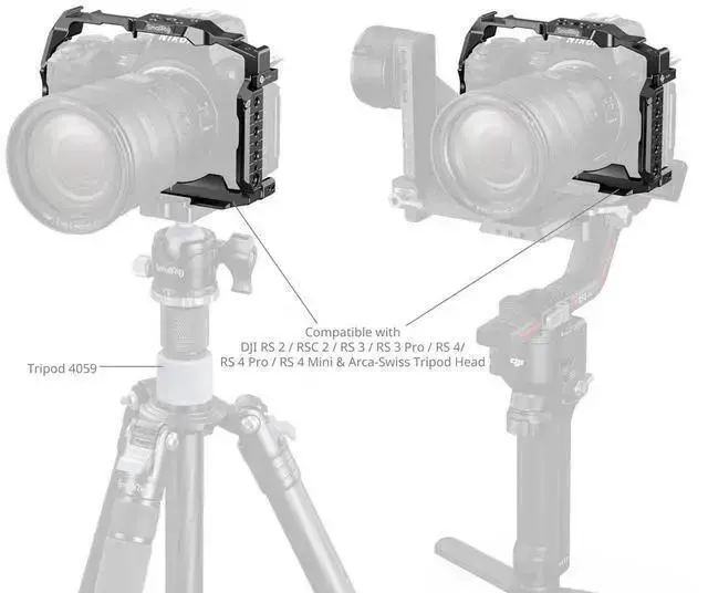 Alt view image 5 of 7 - WISDUM SmallRig Full Camera Cage for Z5, Z5II, Z6, Z6II, Z7, Z7II Cameras, Black