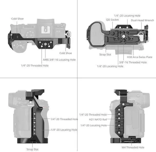 Alt view image 4 of 7 - WISDUM SmallRig Full Camera Cage for Z5, Z5II, Z6, Z6II, Z7, Z7II Cameras, Black