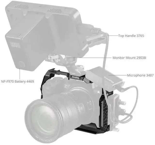 Alt view image 6 of 7 - WISDUM SmallRig Full Camera Cage for Z5, Z5II, Z6, Z6II, Z7, Z7II Cameras, Black