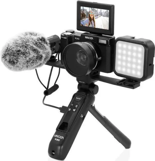 Main image of WISDUM Minolta MND60V 64 MP Autofocus / 4K60FPS Ultra HD VLOG Camera Kit
