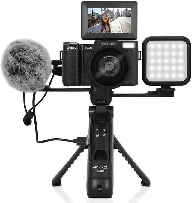 Alt view image 2 of 7 - WISDUM Minolta MND60V 64 MP Autofocus / 4K60FPS Ultra HD VLOG Camera Kit