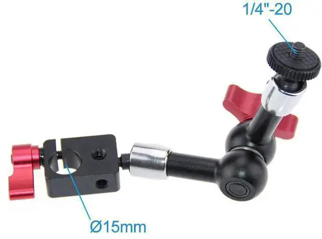 Alt view image 3 of 3 - WISDUM CAMVATE 15mm Rod Clamp Cold Shoe Mount for Video Camera DSLR Rig(Red)