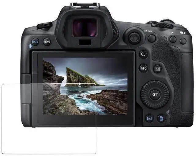 Alt view image 2 of 6 - WISDUM ProOptic Glass LCD Screen Protector Kit for EOS R3, R5
