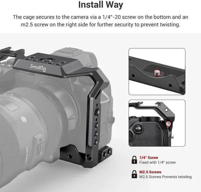 Alt view image 4 of 7 - WISDUM SmallRig S5 S5D Cage Kit for LUMIX S5 S5D Camera, Aluminum Alloy Camera Cage with NATO Rail and Cold Shoe Mount for Microphone and Light 2983