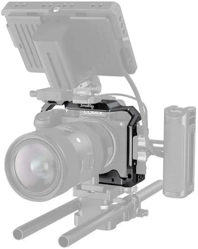Alt view image 7 of 7 - WISDUM SmallRig S5 S5D Cage Kit for LUMIX S5 S5D Camera, Aluminum Alloy Camera Cage with NATO Rail and Cold Shoe Mount for Microphone and Light 2983