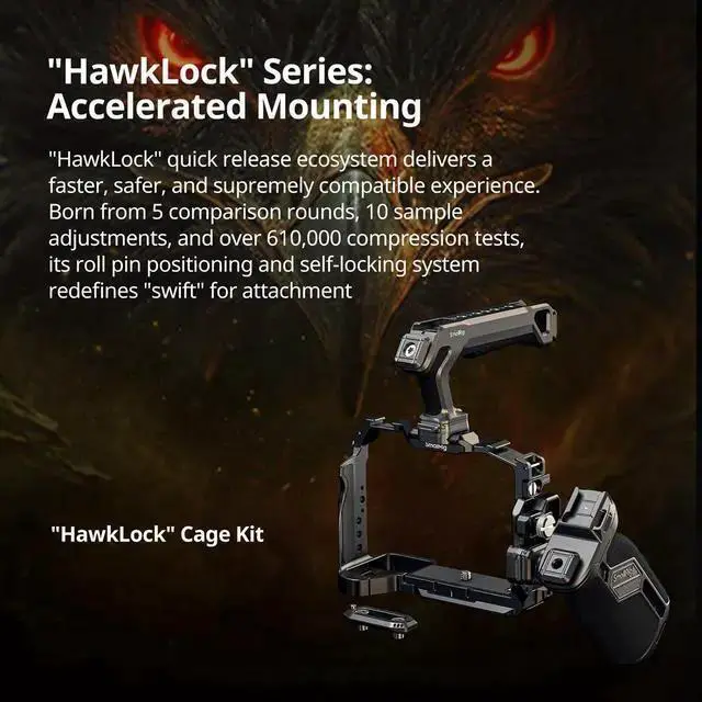 Alt view image 5 of 7 - WISDUM SmallRig HawkLock Full Camera Cage Kit for Alpha 7 V /7R V/7 IV, Black