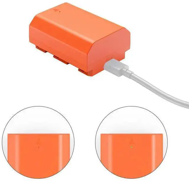 Alt view image 3 of 7 - WISDUM SmallRig USB-C Rechargeable Camera Battery for NP-FZ100 (Orange) 4969