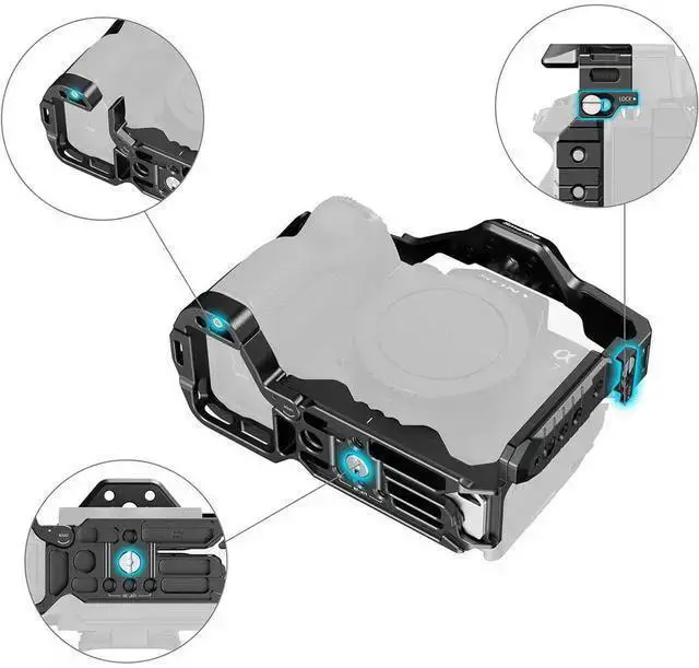 Alt view image 5 of 7 - WISDUM SmallRig HawkLock Quick Release Full Cage Kit for Alpha 7R V/7 IV/7S III/7 V Camera