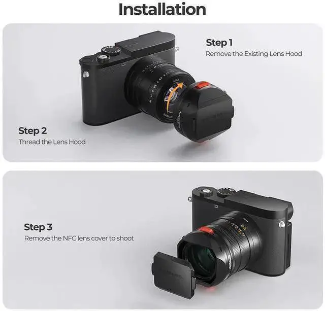 Alt view image 5 of 7 - WISDUM Freewell Real Lens Hood with 49mm CPL/Black Mist 1/4 Filter for Q3 43 Camera, Black
