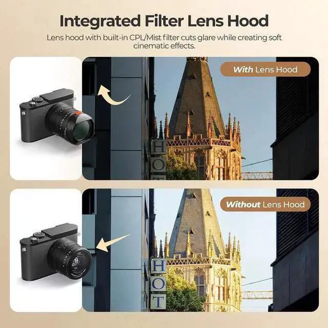 Alt view image 6 of 7 - WISDUM Freewell Real Lens Hood with 49mm CPL/Black Mist 1/4 Filter for Q3 43 Camera, Black