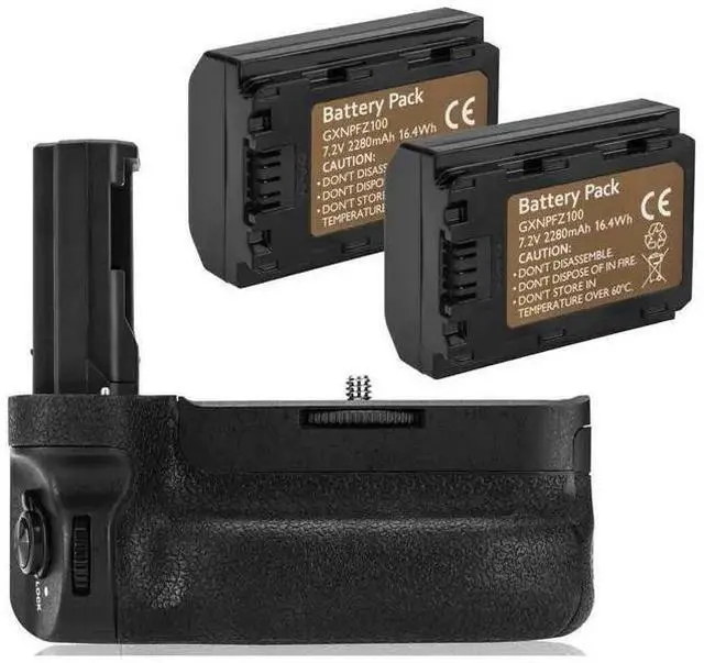Main image of WISDUM Green Extreme VG-C3EM Battery Grip + 2-Pack High Capacity 2280mAh NP-FZ100 Batteries, Replacement for A7 III, A7R III, A9 Digital SLR Camera