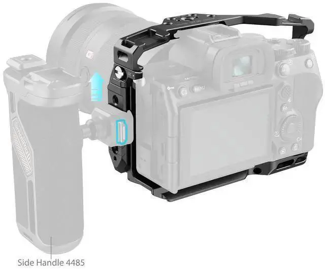 Alt view image 4 of 7 - WISDUM SmallRig Cage with Airtag Slot for Alpha 7 V, 7R V, 7 IV, 7S III, 1, 7R IV Cameras, Black