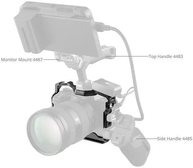 Alt view image 6 of 7 - WISDUM SmallRig Cage with Airtag Slot for Alpha 7 V, 7R V, 7 IV, 7S III, 1, 7R IV Cameras, Black