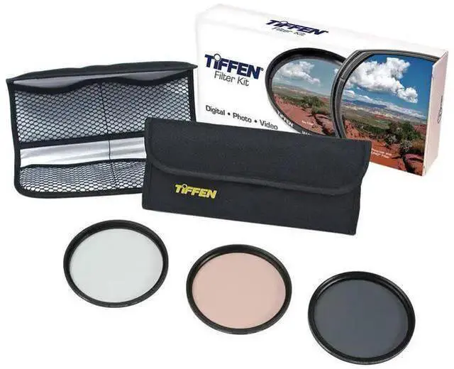 Main image of WISDUM Tiffen 43mm Photo Essentials Three Filter Kit, Includes UV, Polarizer and 812 Warming Filter