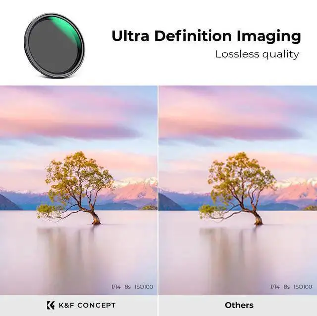 Alt view image 5 of 7 - WISDUM K&F Concept 52mm Nano-X ND2-32 1-5 Stop Magnetic Variable Neutral Density Lens Filter