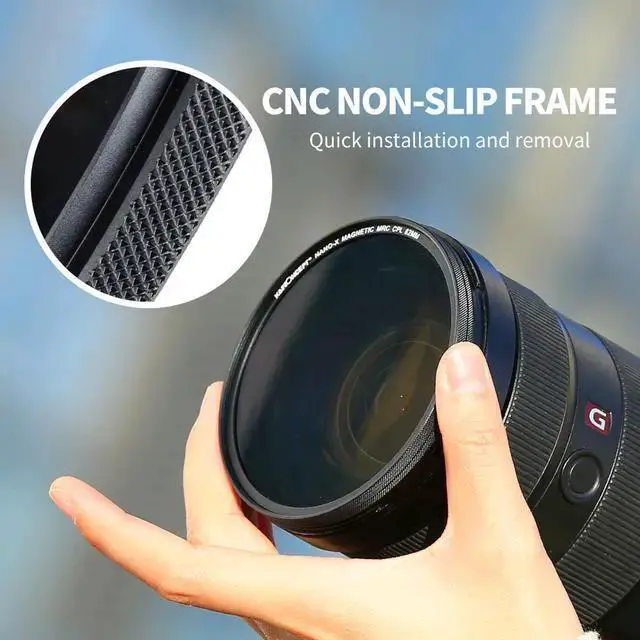 Alt view image 4 of 7 - WISDUM K&F Concept 58mm 3-Piece Magnetic Lens Filter Kit with MCUV, CPL and ND1000 HD Filters
