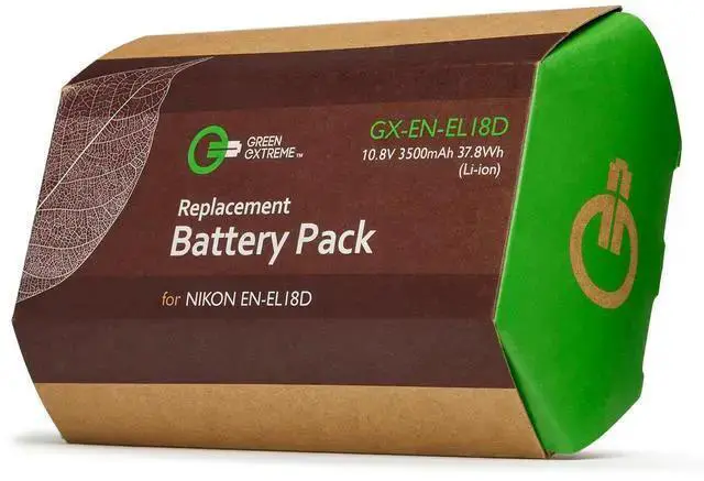 Alt view image 5 of 5 - WISDUM Green Extreme EN-EL18d 10.8V 3500mAh Lithium-Ion Battery Pack for Z9 Camera