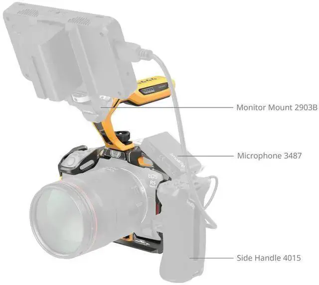 Alt view image 4 of 6 - WISDUM SmallRig Black Mamba BumbleBee Edition Camera Cage Kit for EOS R5 Mark II