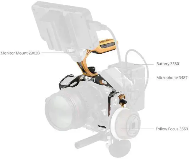 Alt view image 5 of 6 - WISDUM SmallRig Black Mamba BumbleBee Edition Camera Cage Kit for EOS R5 Mark II
